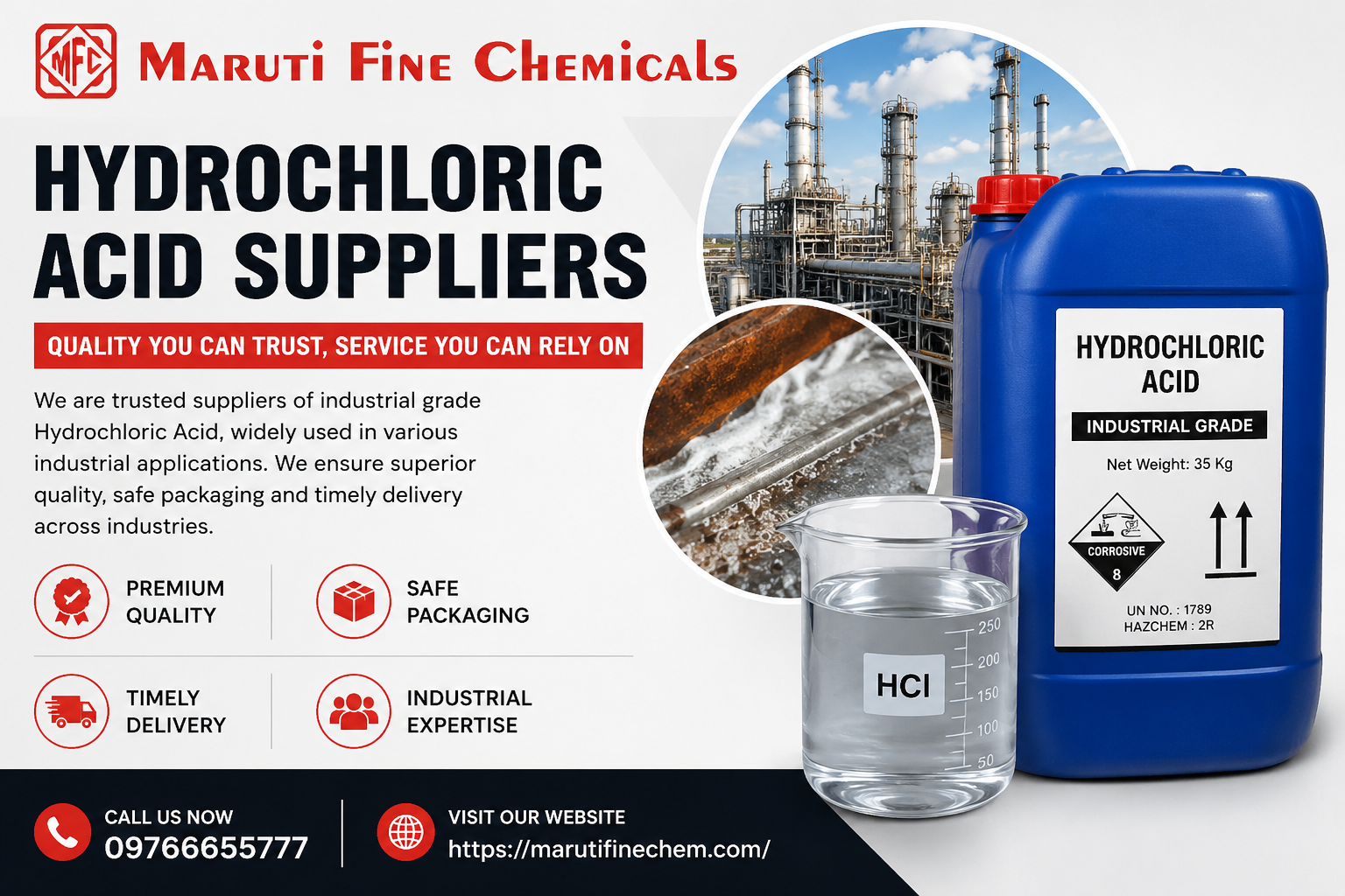 You are currently viewing Hydrochloric Acid Suppliers – Reliable Industrial Grade Chemical Solutions
